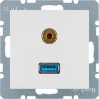 3315398989 - B.X/S.1 Gniazdo USB / 3,5 mm Audio biały