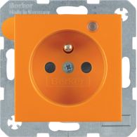 6765091914 - S.1/B.3/B.7 Gniazdo z uz. i LED kontrolną z podwyż. ochr. st., pomarańczowy