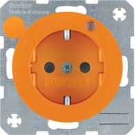 6765092007 - R.1/R.3 Gniazdo z uziemieniem i diodą kontrolną LED, pomarańczowy, połysk