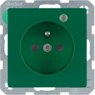 6765096013 - Q.1/Q.3 Gniazdo z uz. z diodą kontrolną LED, z podwyż. ochr. st., zielony, aks
