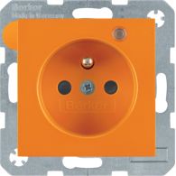 6765098914 - B.X/S.1 Gniazdo z uz. i LED kontrolną z podwyż. ochr. st., pomarańczowy