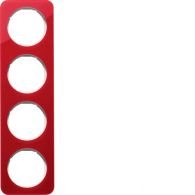10142349 - R.1 Ramka 4-krotna, akryl czerwony przezroczysty/biały