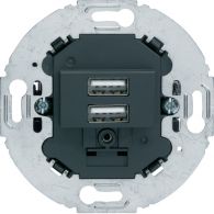 260215 - Mechanizm gniazda USB ładowania do serii obrotowych, 3.0 A 230 V, antracyt, mat