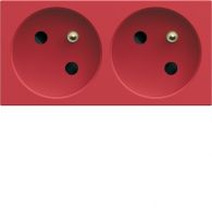 WXF422R - gallery Gniazdo z uziemieniem przelotowe podwójne 2x2P+E 16A 4M czerwony