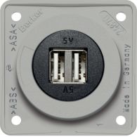 926022507 - Integro 12V Gniazdo USB ładowania A+A 5A; szary połysk (10x)