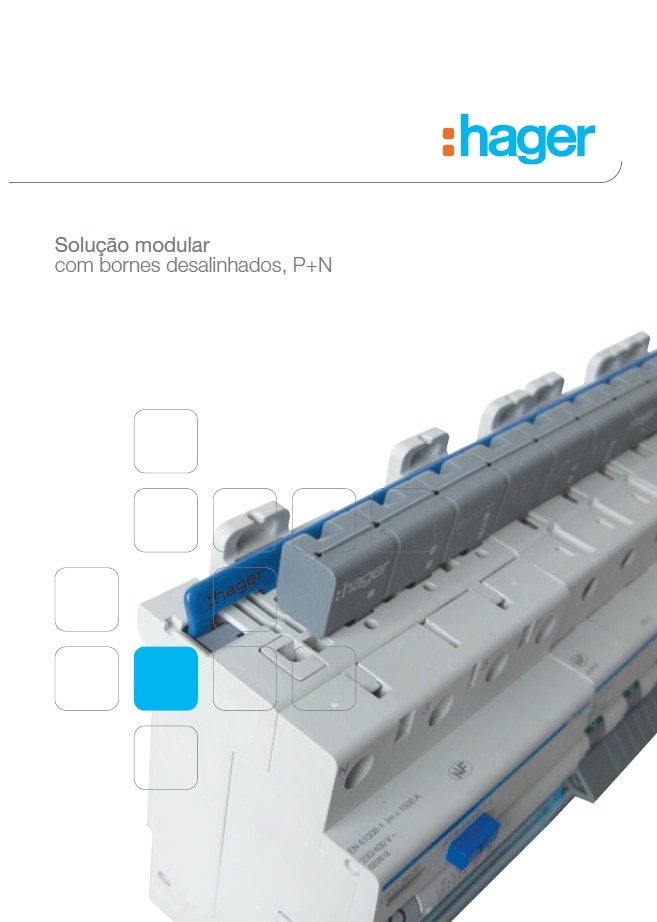 Imagem Solução modular com bornes desalinhados, P+N | Hager Portugal