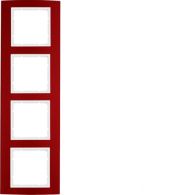 10143022 - 4&#039;lü çerçeve, B.3, al.,kırmızı/beyaz mat, al. eloksallı