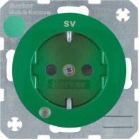 41102003 - priz LED+&quot;SV&quot; baskı. gelişmiş kontak koruma, vidalı, R.1.3, yeşil