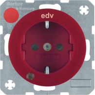 41102022 - priz LED+&quot;EDV&quot; baskı. gelişmiş kontak koruma, vidalı, R.1.3, kırmızı