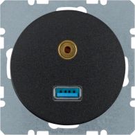 3315392045 - USB/3,5mm ses vb. priz, R.1/R.3, parlak siyah