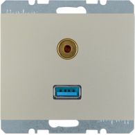 3315397004 - USB/3,5mm ses vb. priz, K.5, paslanmaz,çelik mat,lake