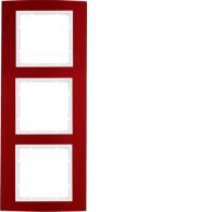 10133022 - 3&#039;lü çerçeve, B.3, al.,kırmızı/beyaz mat, al. eloksallı