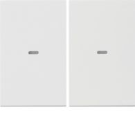 80960379 - 2&#039;li buton modülü kapağı, şeffaf cam K.1, parlak beyaz