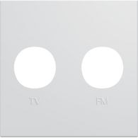 WXD253B - TV ve  gallery kapaklı priz 2 modül, beyaz