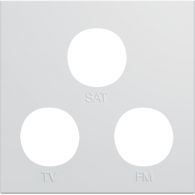 WXD256B - TV  SAT gallery kapaklı priz 2 modül, beyaz