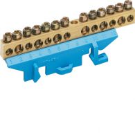 KM13N - Brass terminal, 7x10mm² 6x16mm²,with mounting base,  Color: blue
