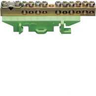 KM11B - Brass terminal, 1x25mm² 5x10mm² 5x16mm²,with mounting base,  Color: green