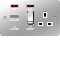 WFCC50NPSW - 45A Cooker Control Unit Polished Steel White Insert