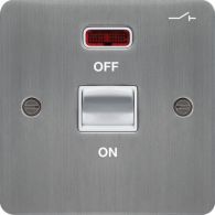 WFDP50NBSW - 50A Double Pole Switch 1 Gang with LED Indicator Brushed Steel White