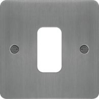 WFGP1BS - Grid Front Plate 1 X 1 Brushed Steel