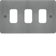 WFGP3BS - Grid Front Plate 1 X 3 Brushed Steel