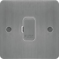 WFSU83BSW - 13A FCU Unswitched Brushed Steel White Insert
