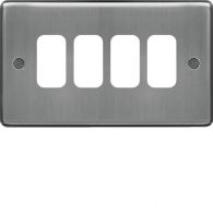 WRGP4BS - Grid Front Plate 1 X 4 Brushed Steel