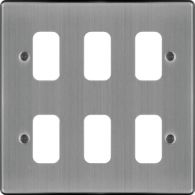 WRGP6BS - Grid Front Plate 2 X 3 Brushed Steel