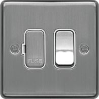 WRSSU83BSW - 13A  FCU Switched Brushed Steel White Insert