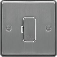 WRSU83BSW - 13A FCU Unswitched Brushed Steel White Insert