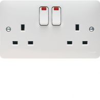 WMSS82N - 2 Gang Double Pole Switched Socket Dual Earth with LED Indicators