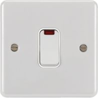 WPDP50NW - 50A Double Pole Switch 1 Gang with LED Indicator White