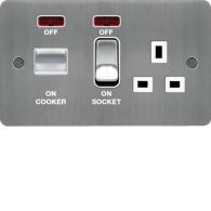 WFCC50NBSW - 45A Cooker Control Unit Brushed Steel White Insert