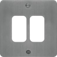 WFGP2BS - Grid Front Plate 1 X 2 Brushed Steel