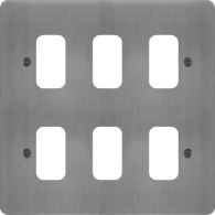 WFGP6BS - Grid Front Plate 2 X 3 Brushed Steel