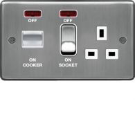 WRCC50NBSW - 45A Cooker Control Unit Brushed Steel White Insert