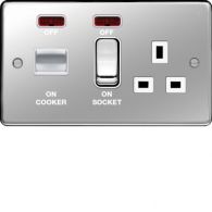 WRCC50NPSW - 45A Cooker Control Unit Polished Steel White Insert