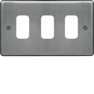 WRGP3BS - Grid Front Plate 1 X 3 Brushed Steel