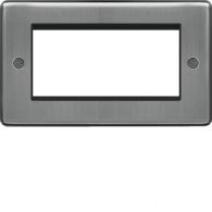 WRP4EUBSB - Euro Style Plate 4 Module  Brushed Steel Black Insert