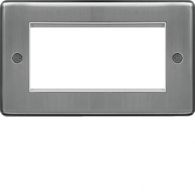 WRP4EUBSW - Euro Style Plate 4 Module  Brushed Steel White Insert