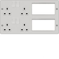 WFTVLPWW - Lounge Plate for TV, Power &amp; Data White Plate White Insert